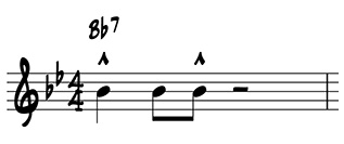 Basic one-measure jazz riff on B flat