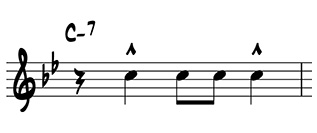 Basic one-measure jazz riff on C
