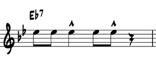 Basic one-measure jazz riff on E flat