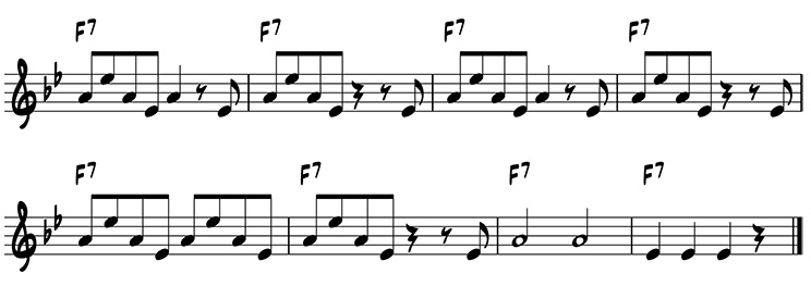 Idea, repetition, variation, and contrast on the F7 chord