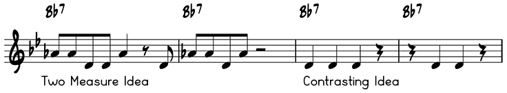 Example of two-measure contrasting ideas