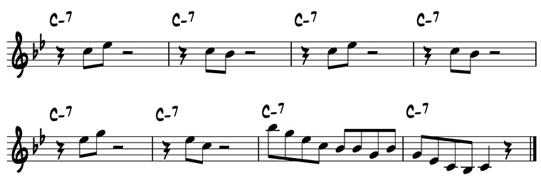 A chord tone solo on the C minor 7 chord
