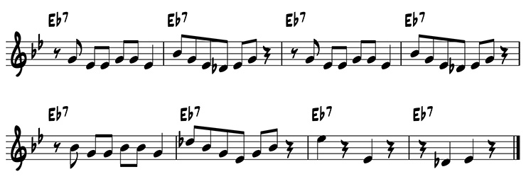 A chord tone solo on the E flat 7 chord